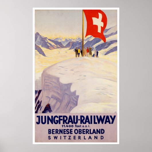 Poster Oberland bernois vintage Suisse Voyage (Devant)