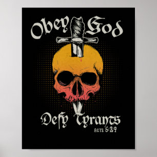 Poster Obey God Defy Tyrants Actes 5 29 Crâne de foi