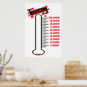 Poster Objectif de collecte de fonds Thermomètre 10K Obje (Cuisine)