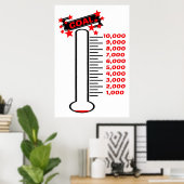 Poster Objectif de collecte de fonds Thermomètre 10K Obje (Bureau à domicile)