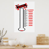 Poster Objectif de collecte de fonds Thermomètre 1K Objec (Cuisine)