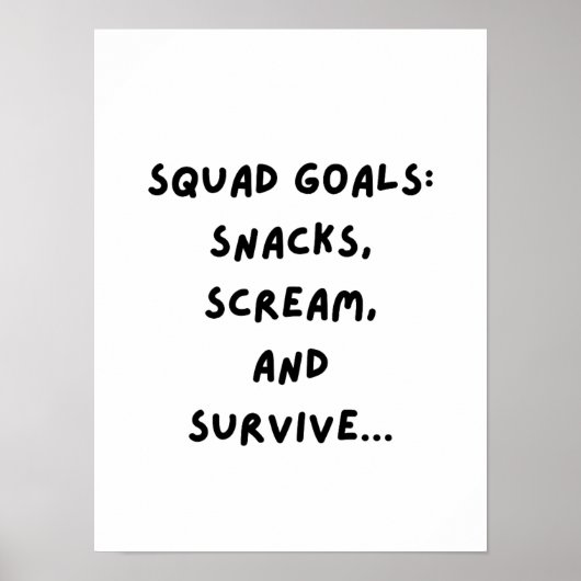 Poster Objectif de groupe : Snacks, Hurler, Survivre... (Devant)
