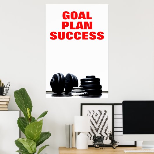 Poster Objectif Plan Réussite Construction corporelle For (Bureau à domicile)