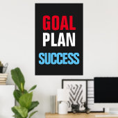 Poster Objectif Plan Réussite Motivation Inspiration (Bureau à domicile)
