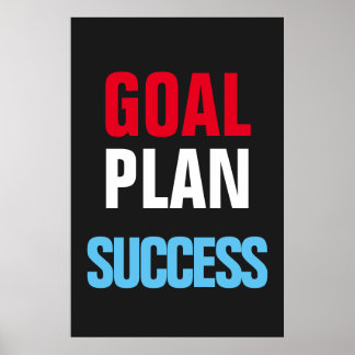Poster Objectif Plan Réussite Motivation Inspiration