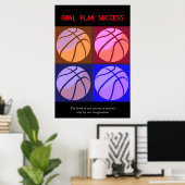 Poster Objectif Plan succès Basket-ball Sport (Bureau à domicile)