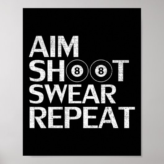 Poster Objectif Tir Sweat Répéter Drôle Billard Cadeau Po (Devant)