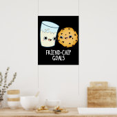Poster Objectifs Ami-Chip Funny Lait Cookies Pun Dark BG (Cuisine)