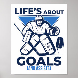 Poster Objectifs de vie drôles et Ists Match de hockey su
