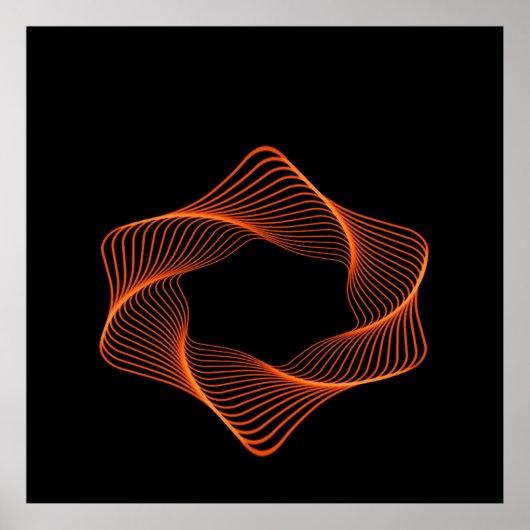 Poster Objet Tore à cadre filaire orange (Devant)