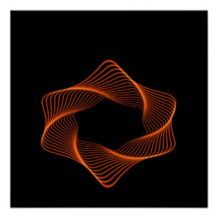Poster Objet Tore Cadre Fil Orange