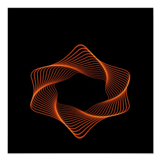 Poster Objet Tore Cadre Fil Orange (Devant)