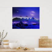 Poster Objet volant UFO dans l'espace (Cuisine)