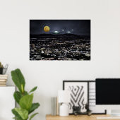 Poster Objet volant UFO dans l'espace (Bureau à domicile)