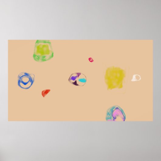 Poster Objets Abstraits Beige Dessin Simple (Devant)