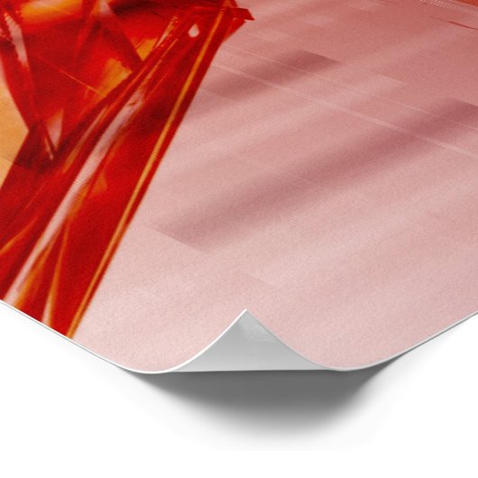 Poster Objets rouges avec lignes blanches (Coin)