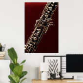 Poster Oboe - instrument de musique en bois à double rose (Bureau à domicile)