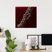 Poster Oboe - instrument de musique en bois à double rose (Bureau à domicile)