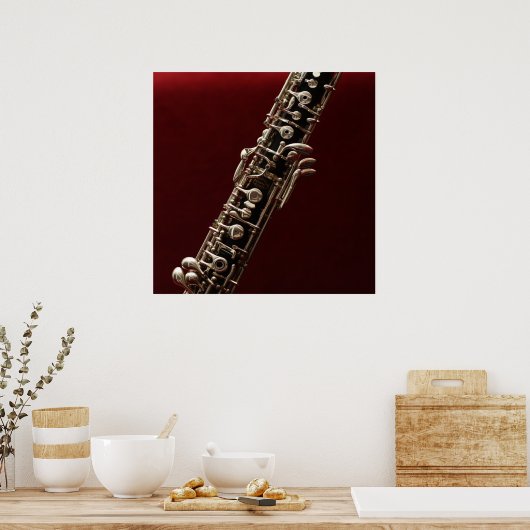 Poster Oboe - instrument de musique en bois à double rose (Cuisine)