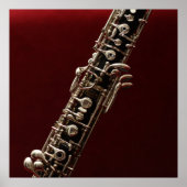 Poster Oboe - instrument de musique en bois à double rose (Devant)