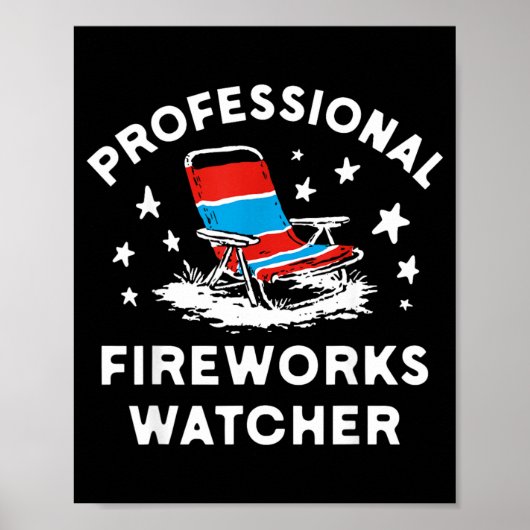 Poster Observateur de feux d'artifice professionnel drôle (Devant)