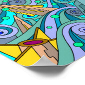 Poster Observateur sur les vagues. (Coin)