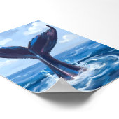 Poster Observation des baleines | Aquarelle Océan Bleu (Coin)