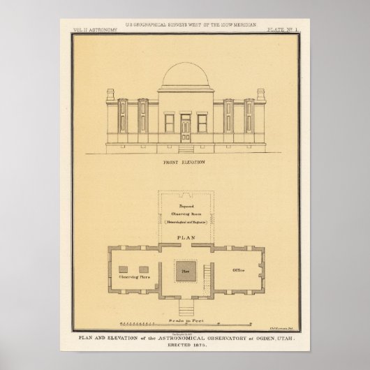 Poster Observatoire astronomique, Ogden, Utah (Devant)