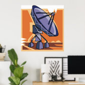 Poster Observatoire de sciences spatiales radiotélescope (Bureau à domicile)