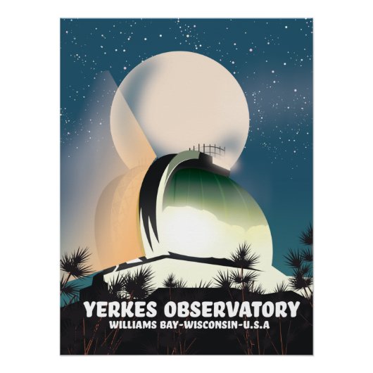 Poster Observatoire de Yerkes Williams Bay, Wisconsin, Ét (Devant)