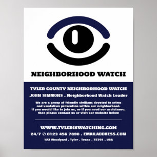 Poster Observer les yeux, Voisinage Communauté Watch Adve