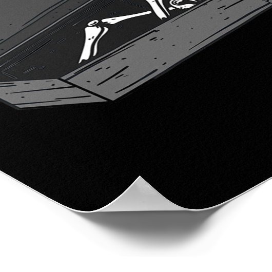 Poster Obtenez Dans Loser Skeleton Dans Coffin Halloween  (Coin)