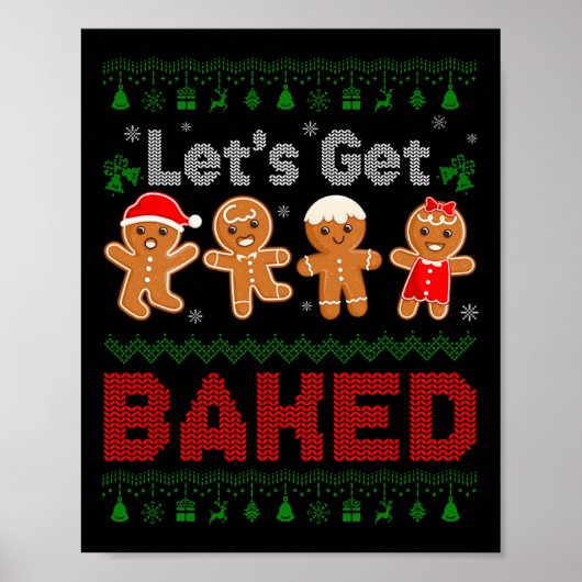 Poster Obtenons Baked Cookie Baking Team Gingerbread Chri (Devant)