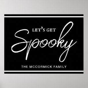 Poster Obtenons Éffrayant Chic Script Typographie Hallowe