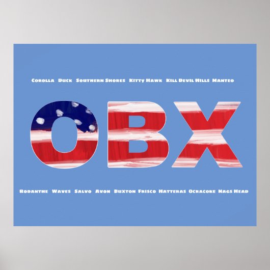 Poster OBX Flag Text And Towns (Devant)