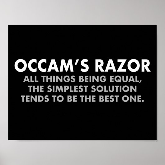Poster Occam Razor Definition Science Classroom (Devant)