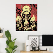 Poster Occulte Horreur Skeletons Devil Sins (Bureau à domicile)