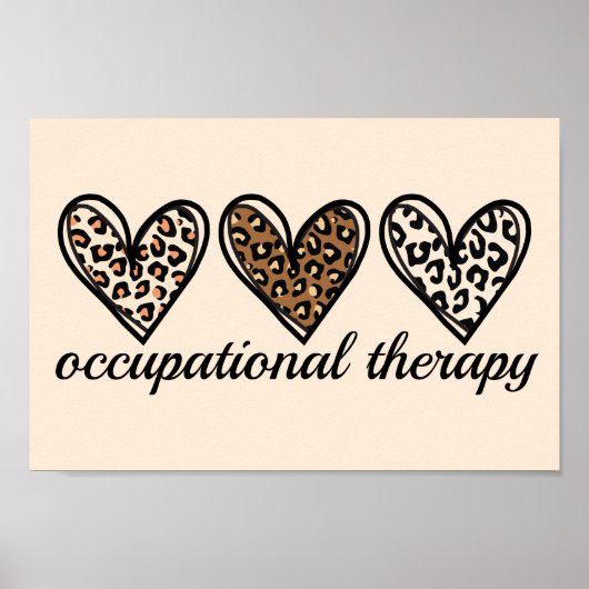 Poster Occupational Therapy Cheetach Print Heart (Devant)