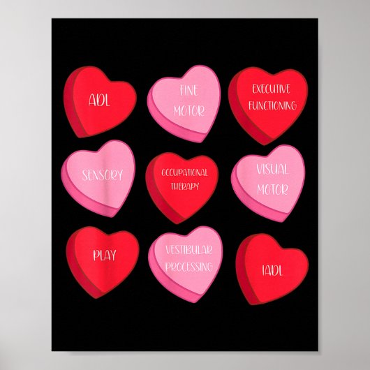 Poster Occupational Therapy Heart Candy Valentine Day Ot  (Devant)