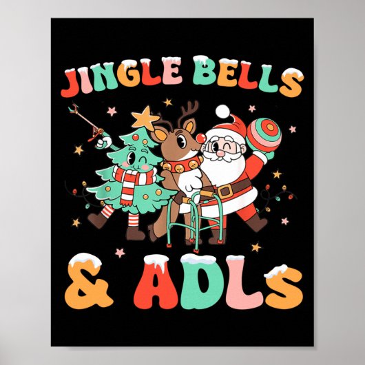 Poster Occupational Therapy Xmas Reindeer Santa Adls New (Devant)