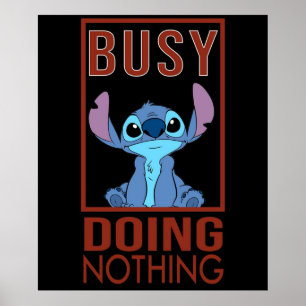 Poster Occupé Ne rien faire de Stitch Meilleur cadeau pou