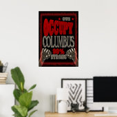 Poster Occupy Columbus OWS protestation forte de 99% (Bureau à domicile)