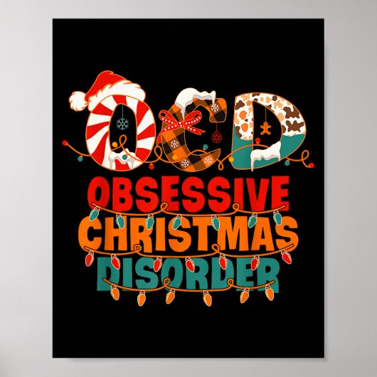 Poster Ocd Obsessive Christmas Disorder Funny Christmas (Devant)