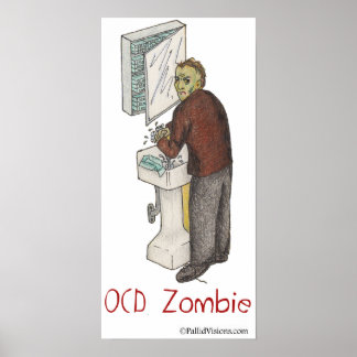 Poster OCD Zombie Laver les mains