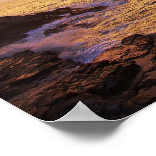 Poster Océan Atlantique au lever du soleil, vue depuis Po (Coin)