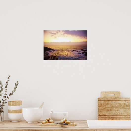 Poster Océan Atlantique au lever du soleil, vue depuis Po (Cuisine)