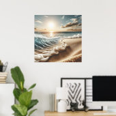 Poster Ocean Beach Scene Coastal Sunset Wall Art (Bureau à domicile)