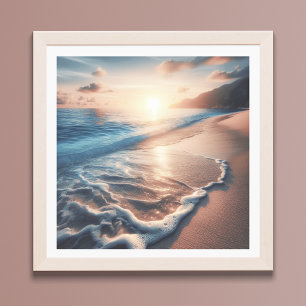 Poster Ocean Beach Scene Coastal Sunset Wall Art