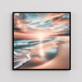 Poster Ocean Beach Scene Coastal Sunset Wall Art