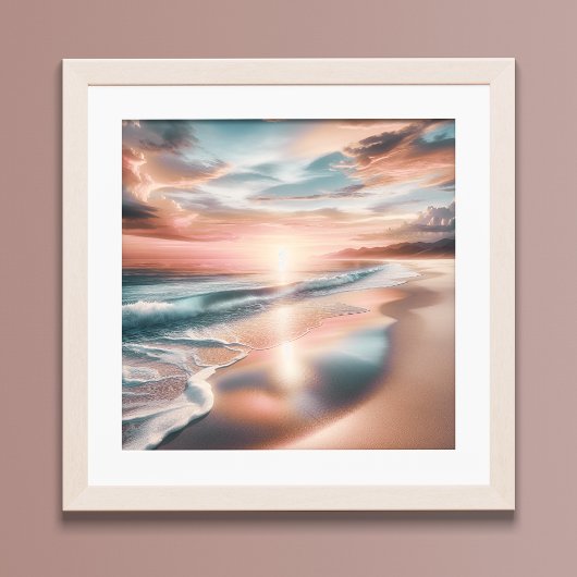 Poster Ocean Beach Scene Coastal Sunset Wall Art